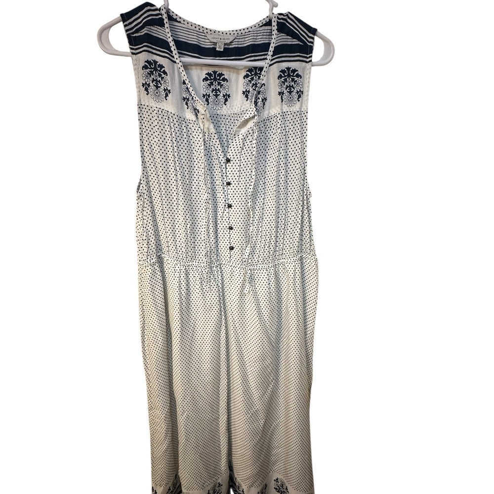 Lucky Brand Navy and white Patterned Dress